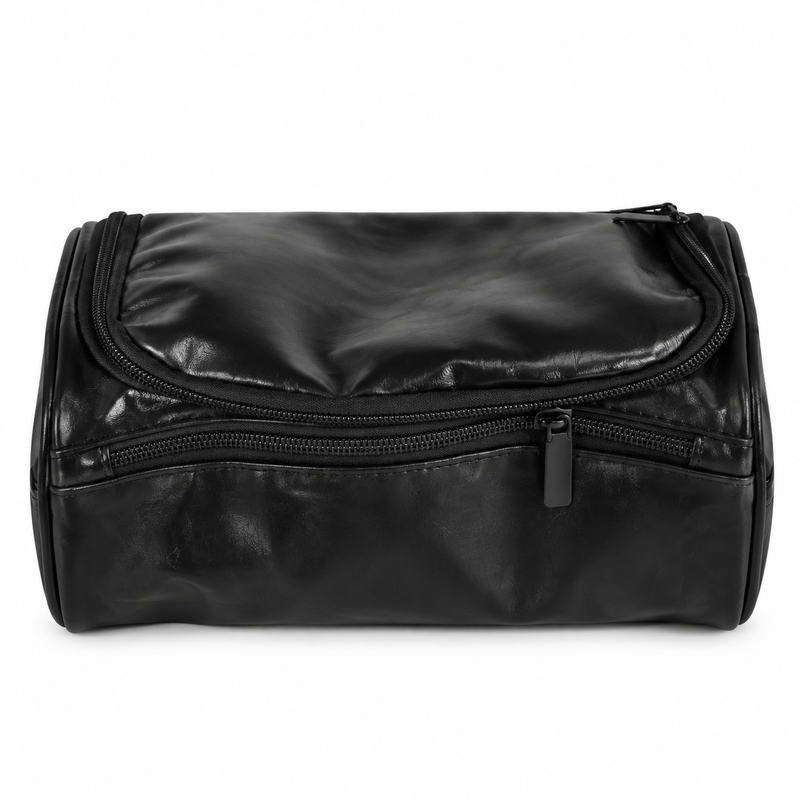 Waterproof Toiletry Bag – Black & Light Brown