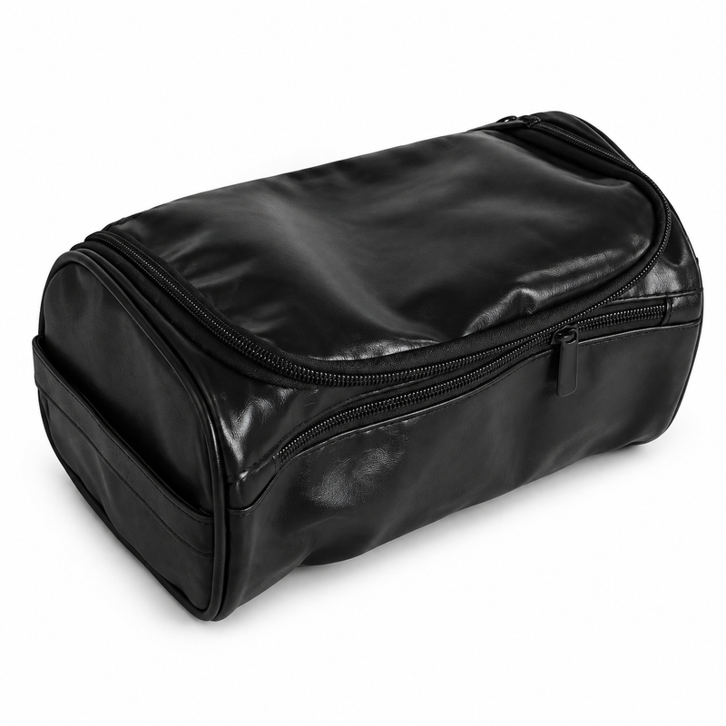 Waterproof Toiletry Bag – Black & Light Brown