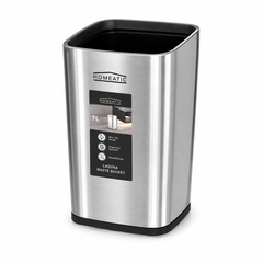 Homeatic Open Dustbin Silver – 7L
