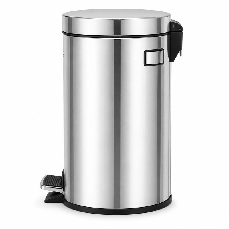 Homeatic Round Stainless Steel Non-Hydraulic Dustbin – 12L