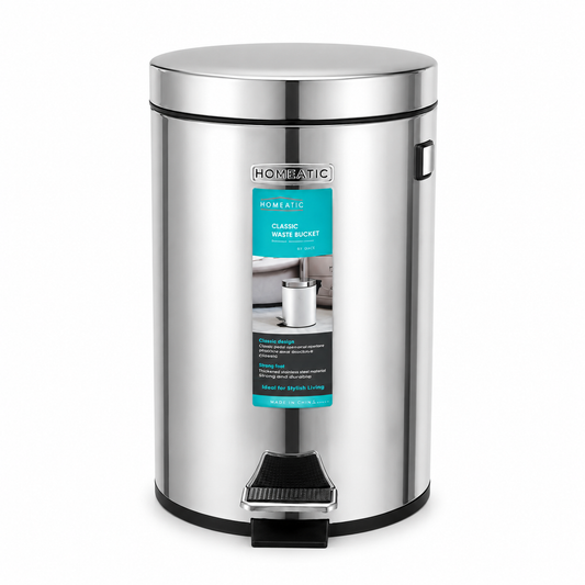 Homeatic Open Dustbin Silver – 3L