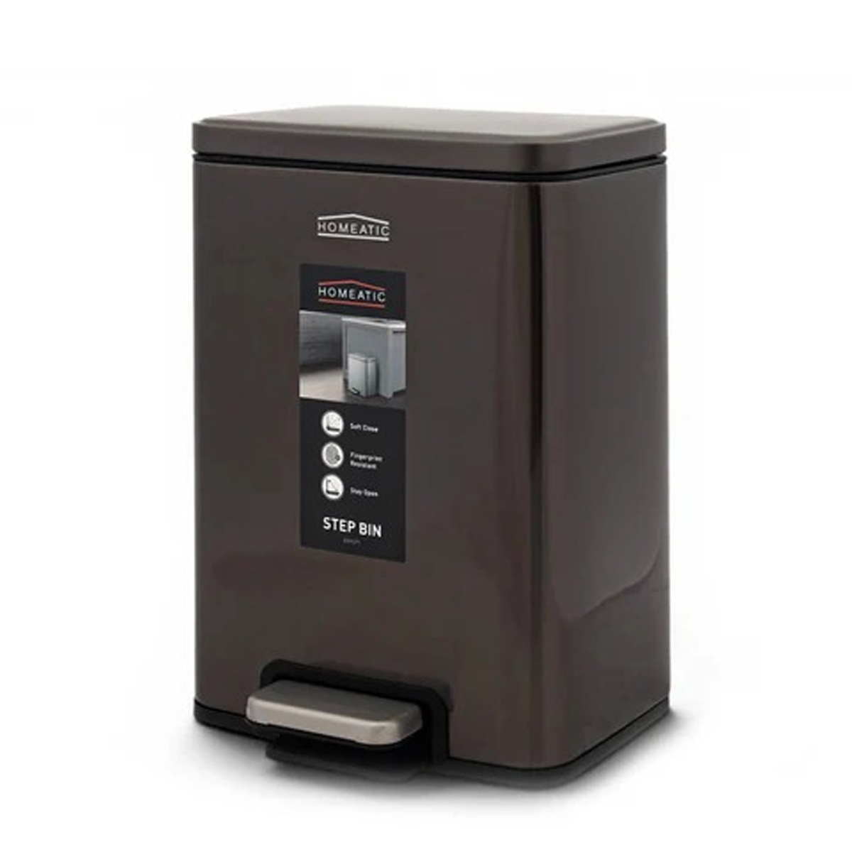 Homeatic Hydraulic Dustbin Metallic – 20L