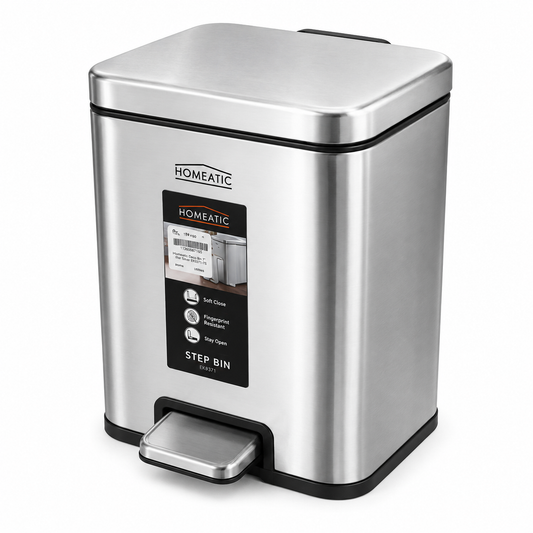 Homeatic Hydraulic Dustbin Silver – 20L