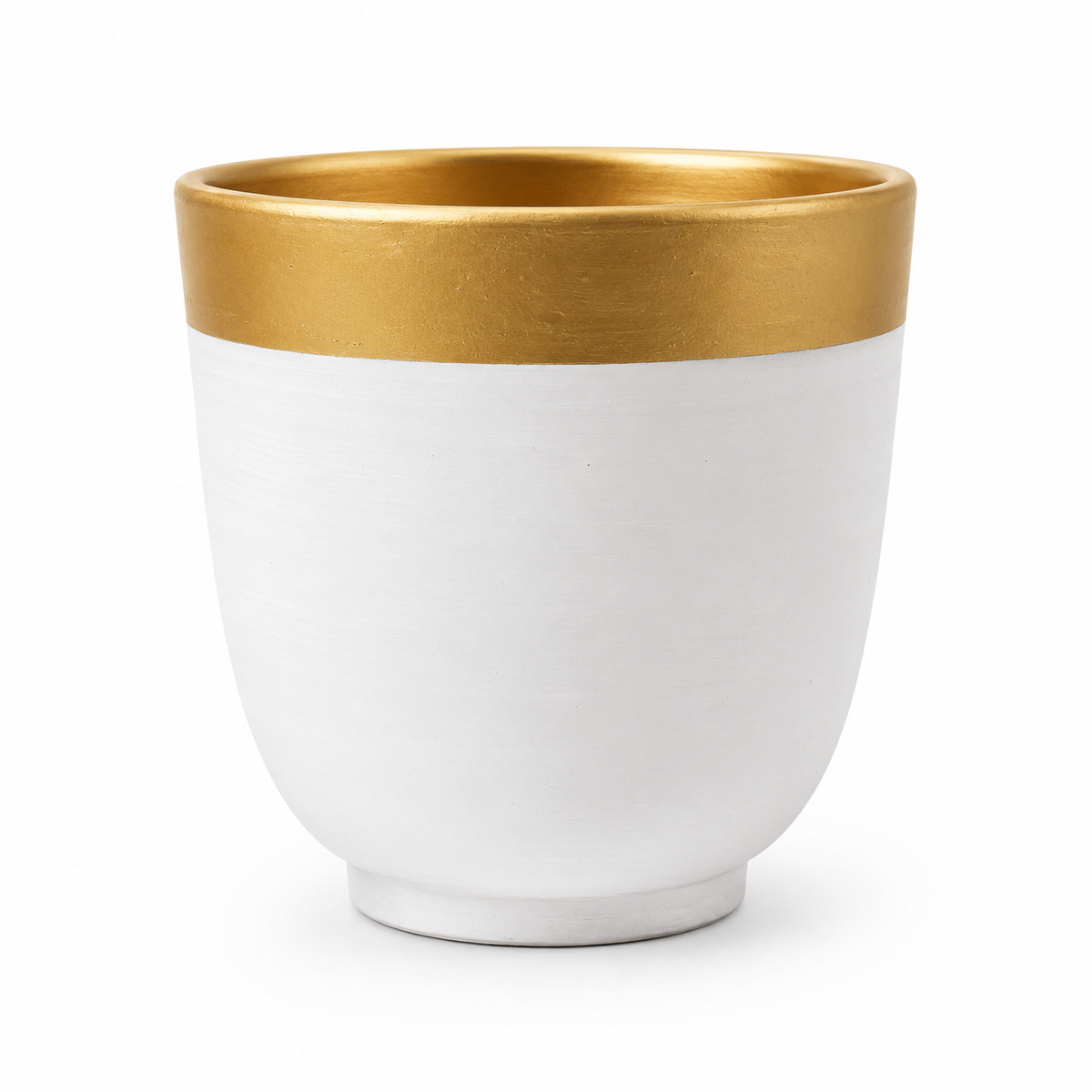 Kashmiri White Planter with Gold Rim – Small, Medium & Large Decorative Plant Pot