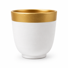 Kashmiri White Planter with Gold Rim – Small, Medium & Large Decorative Plant Pot