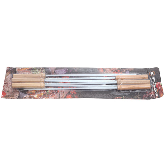 MD-5831 (HXB-23) 40cm Zinc BBQ Skewers – 6-Piece Reusable Grill Needle Set