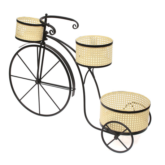 Garden Bicycle Planter with Hole Design – Beige & Black