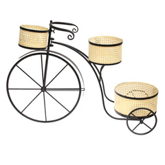 Garden Bicycle Planter with Hole Design – Beige & Black