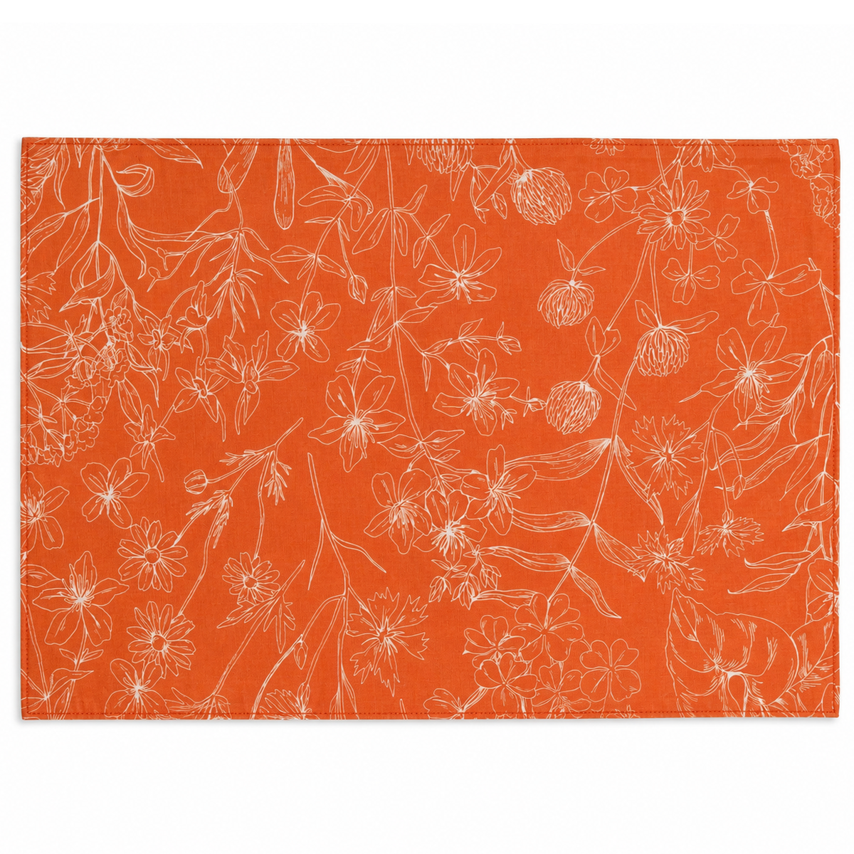 Burnt Orange Spring Bloom Placemat – 13 x 19 Inch