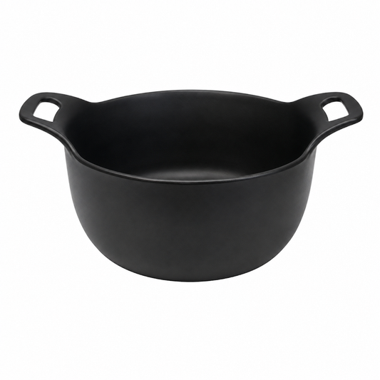 Standard Black Round Bowl with Handles – Modern Serving Bowl - Habitt
