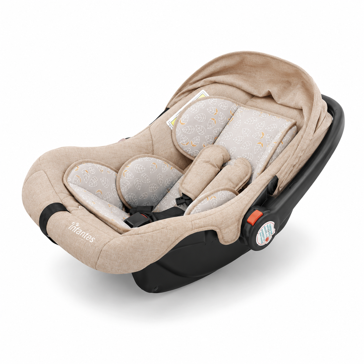 Brown Baby Carry Cot with Padded Seat & Canopy