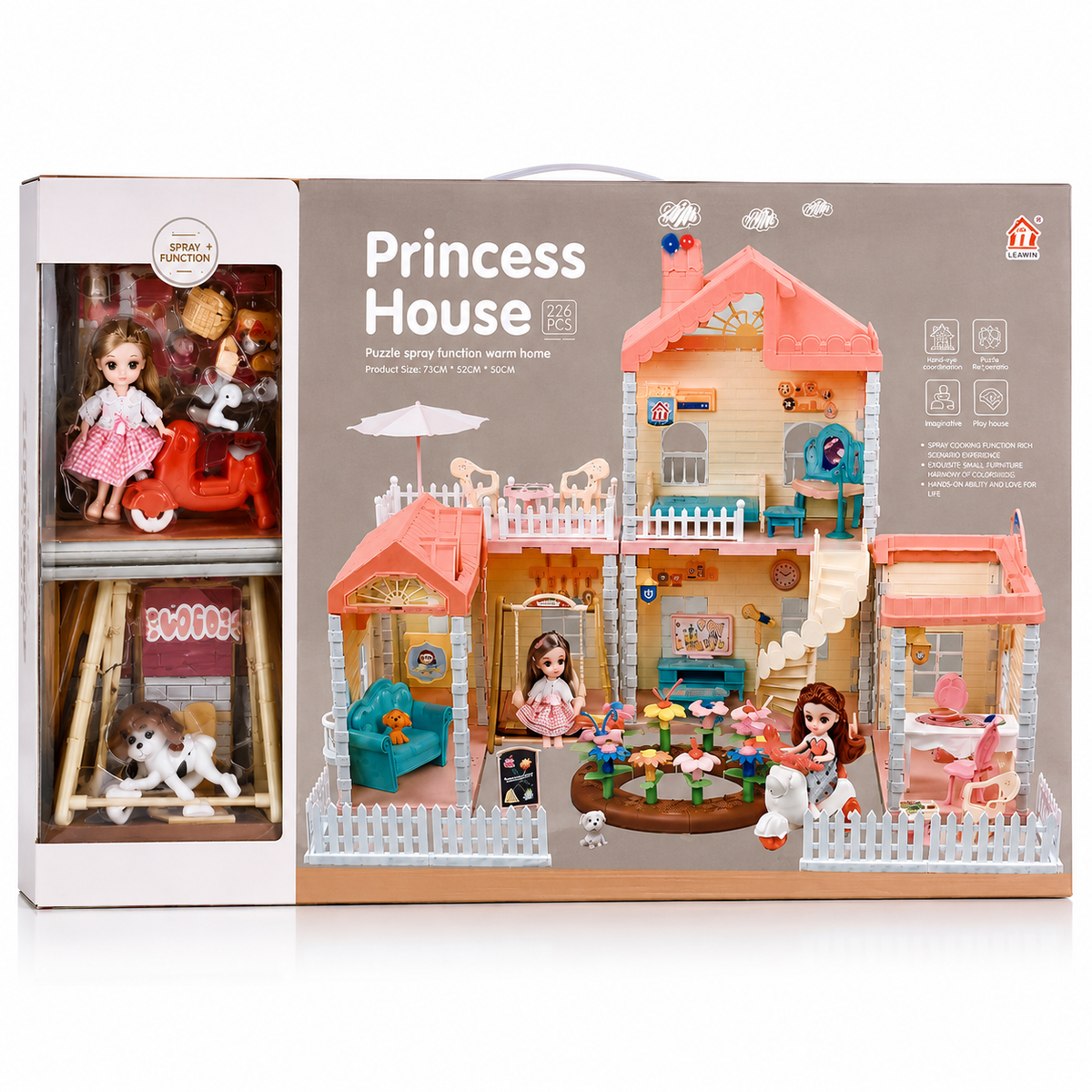 Princess Doll House Playset – 226 Pieces with Dolls & Accessories 668-43A