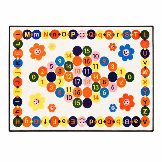 Kids Educational Rug 3x5 – Alphabet & Numbers Learning Play Mat