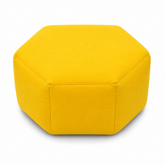 Pentagon Shape Bean Bag – Yellow Modern Floor Seating