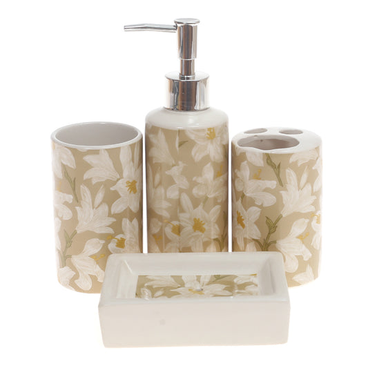 4Pcs Bath Set Beige 9 X 9 Inch Gs-04