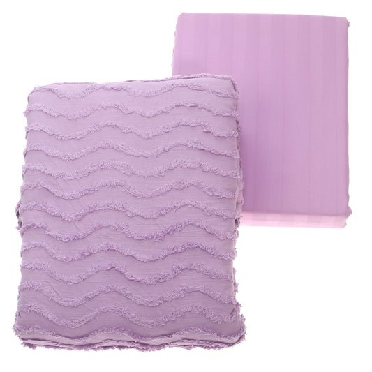 Violet Texture Double Bedding Set of 6