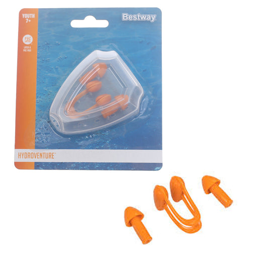 Swim Nose Clip & Ear Plugs Set - Waterproof Silicone Protection for Swimming, Diving & Bathing