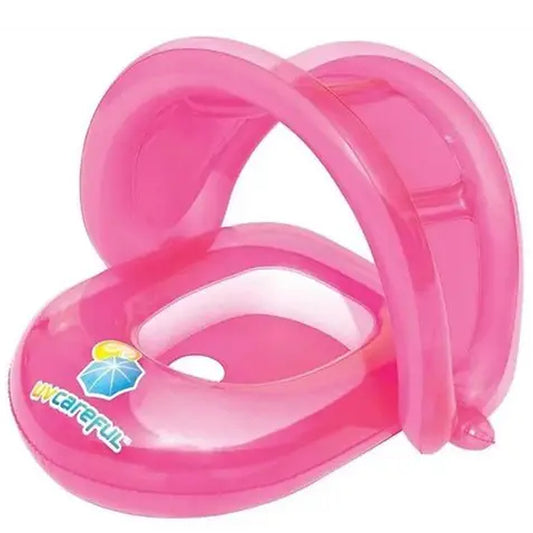 Baby Pink Pool Float - Toddler Swim Ring (1-2 Years) - UV-Safe & Parental Control Handle