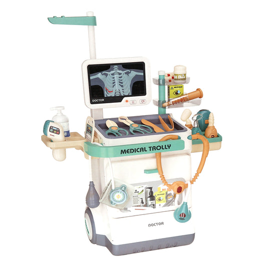 B/O Doctor Trolley Play Set for Kids – Light & Sound Medical Kit (660-89)