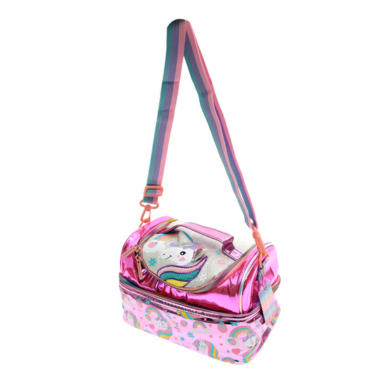 Unicorn Kids Lunch Bag – Double Compartment | U2058 Vest | Pink Rainbow Design