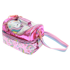 Unicorn Kids Lunch Bag – Double Compartment | U2058 Vest | Pink Rainbow Design