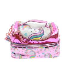 Unicorn Kids Lunch Bag – Double Compartment | U2058 Vest | Pink Rainbow Design