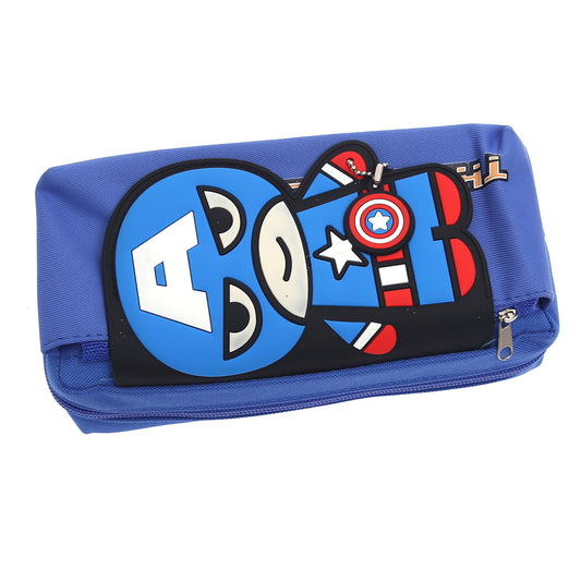 Captain America Pencil Pouch | Superhero Stationery Case for Boys