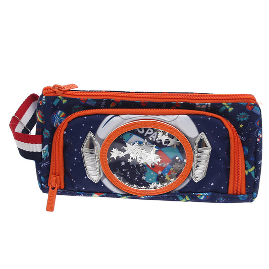 Space Explorer Pencil Pouch – U2099 | Galaxy Theme with 3D Window & Stars