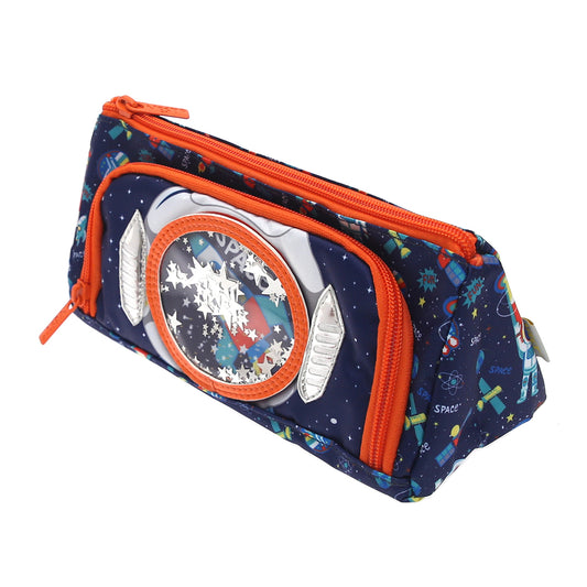 Space Explorer Pencil Pouch – U2099 | Galaxy Theme with 3D Window & Stars