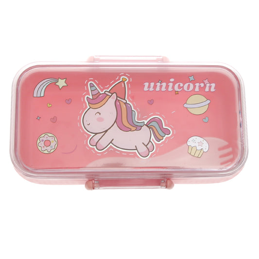 Kids Plastic Lunch Box – Unicorn Print (Leak-Proof | 750ml)