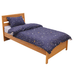 Black Constellations Single Quilt Cover 60x90" – 100% Cotton Bedding Set