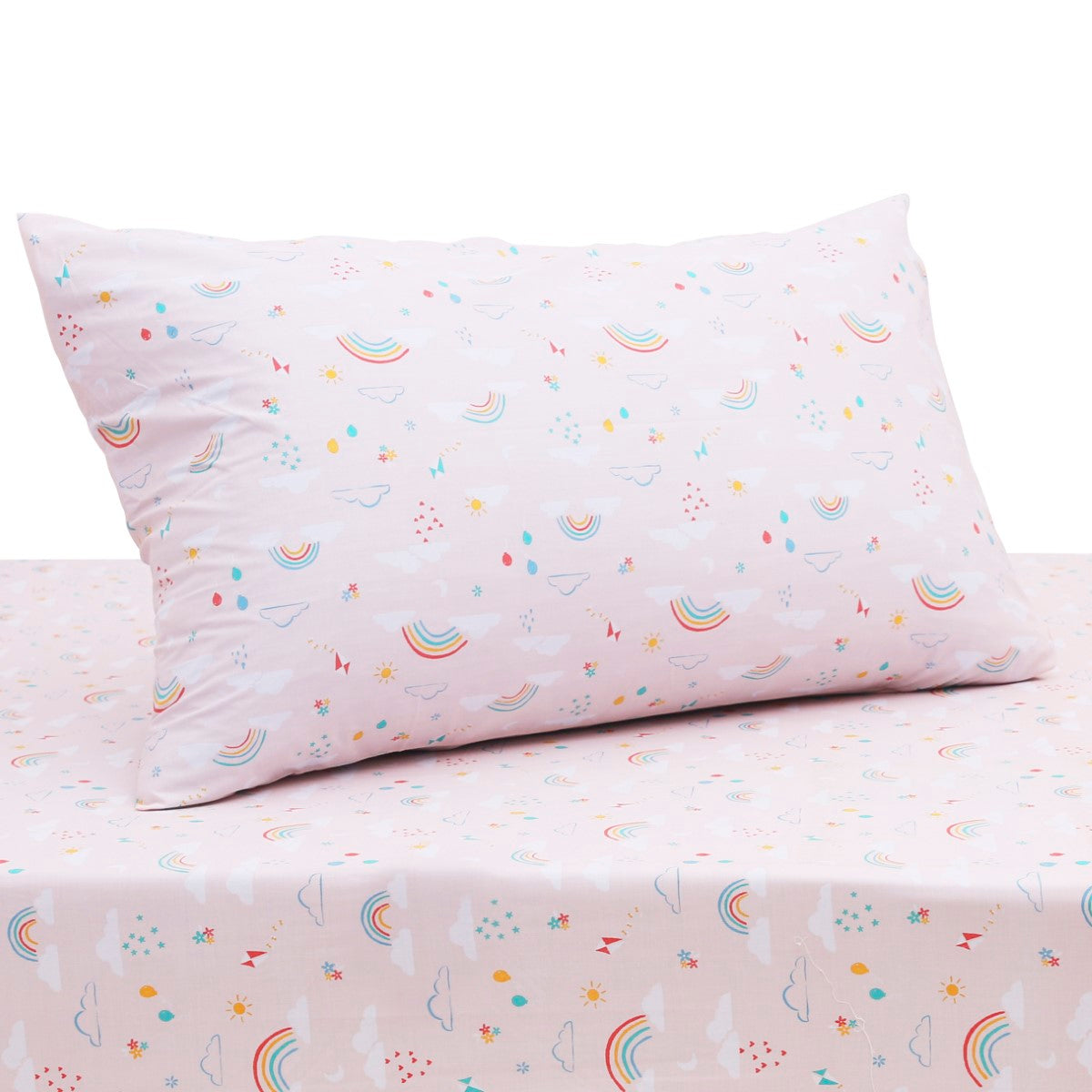 Cloudy Rainbow Single Quilt Cover 60x90" – Cotton Percale with Rotary Printing