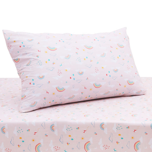 Cloudy Rainbow Single Quilt Cover 60x90" – Cotton Percale with Rotary Printing