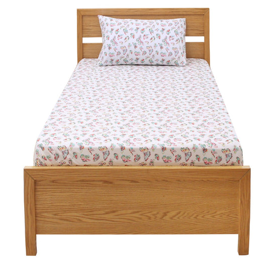 Multi Butterfly Single Bed Sheet 68x96" – Cotton Percale with Rotary Printing