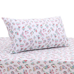 Multi Butterfly Single Bed Sheet 68x96" – Cotton Percale with Rotary Printing