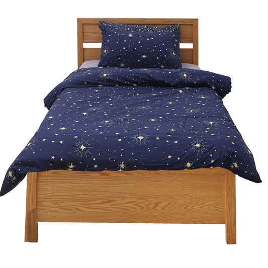Navy Sparkles Single Quilt Cover 60x90" – 100% Cotton Bedding Set