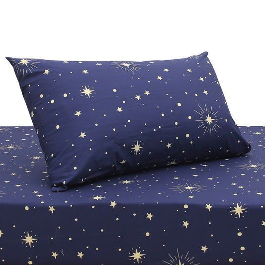 Navy Sparkles Single Quilt Cover 60x90" – 100% Cotton Bedding Set
