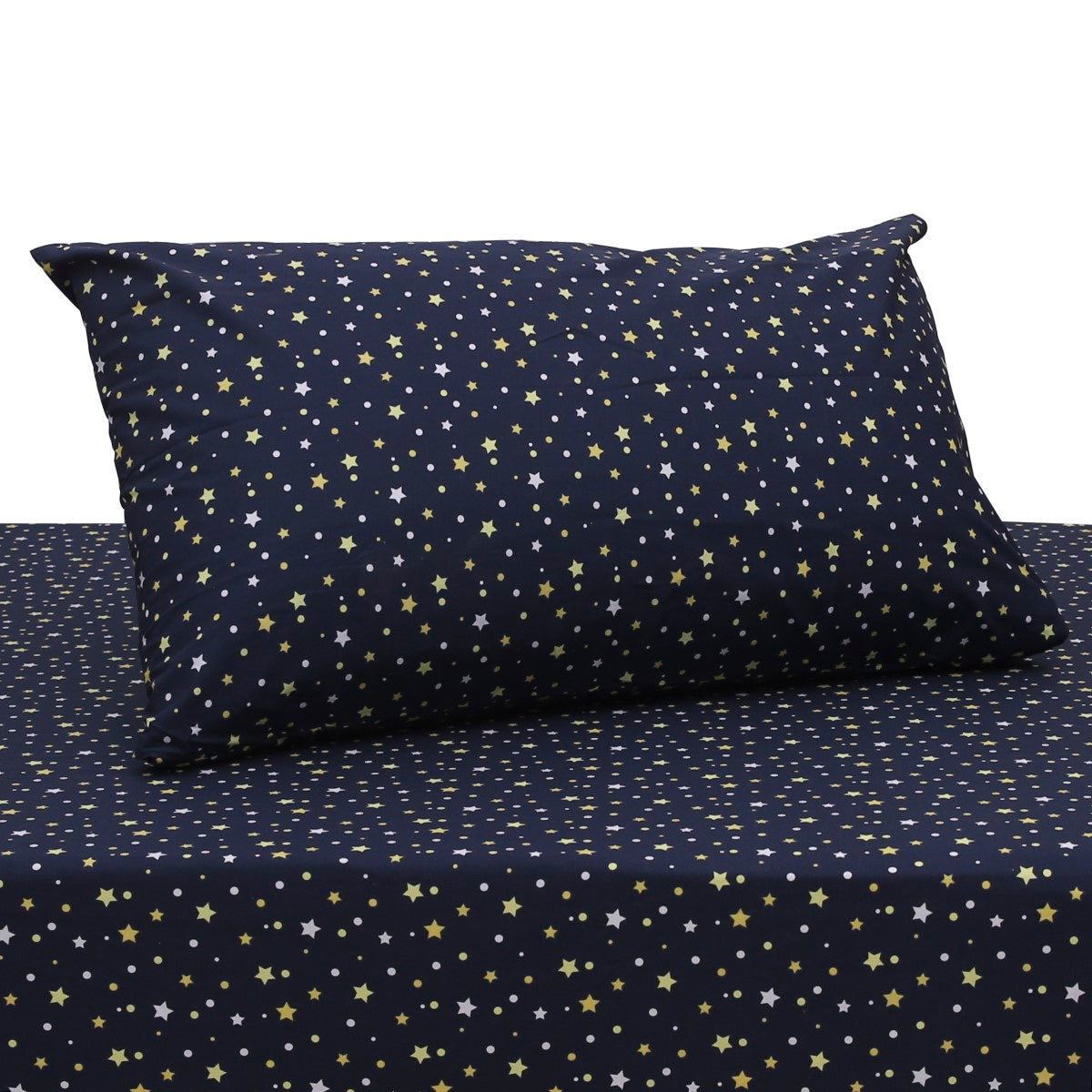 Navy Stars Single Bed Sheet 68x96" – 100% Cotton with Rotary Printing