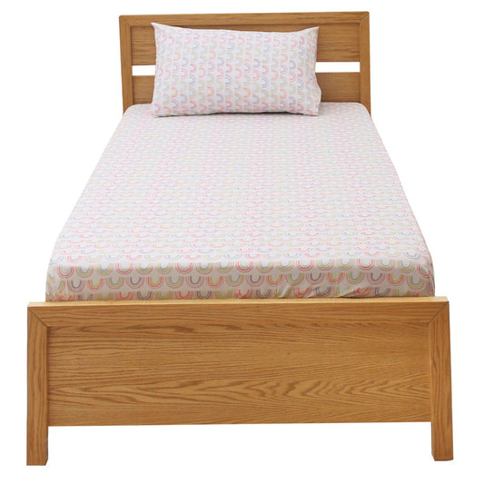 Rainbows Single Bed Sheet 68x96" – Cotton Percale Rotary Printing