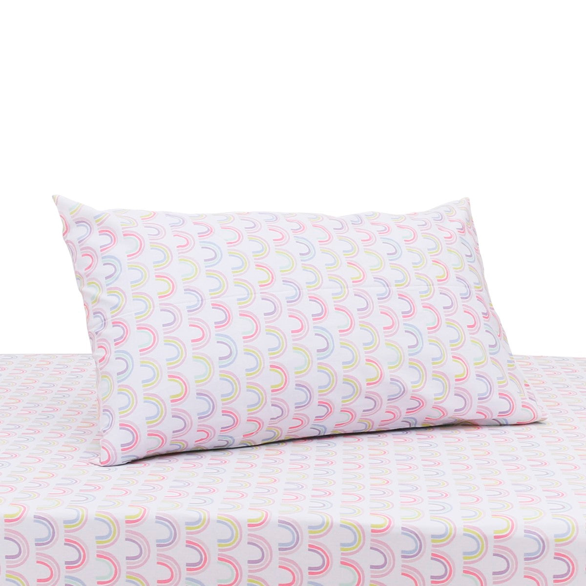 Rainbows Single Bed Sheet 68x96" – Cotton Percale Rotary Printing