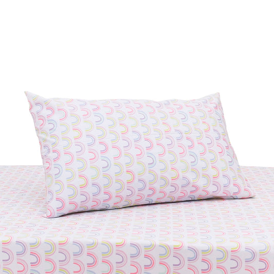 Rainbows Single Bed Sheet 68x96" – Cotton Percale Rotary Printing