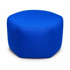Pentagon Bean Bag Ottoman – Blue & Pink | Soft Multipurpose Footrest & Stool