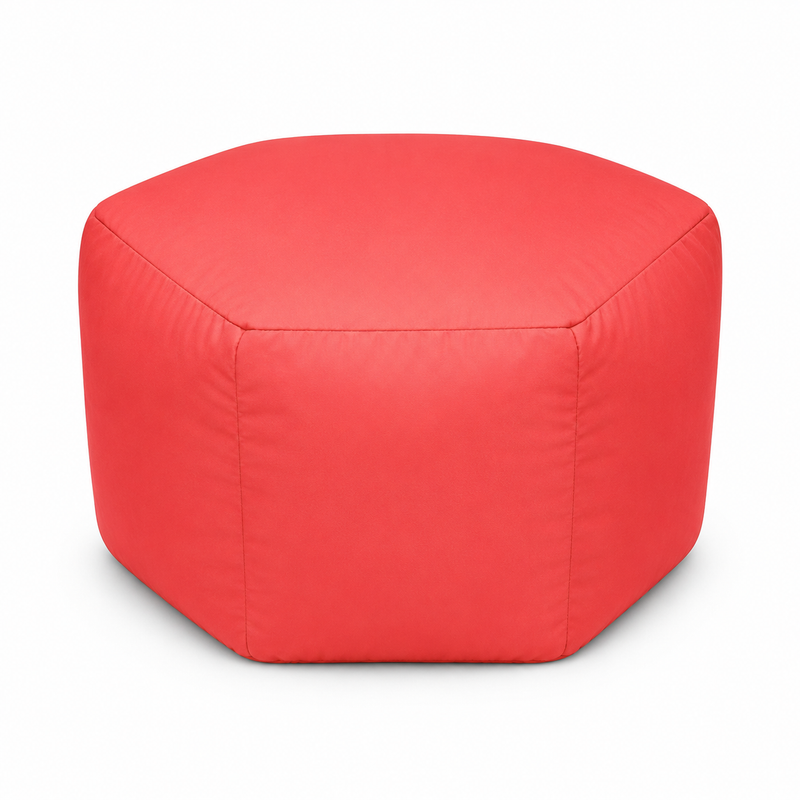 Pentagon Bean Bag Ottoman – Blue & Pink | Soft Multipurpose Footrest & Stool