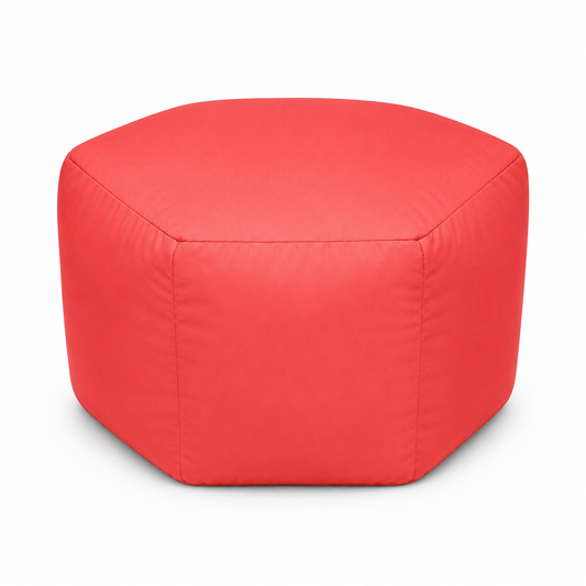 Pentagon Bean Bag Ottoman – Blue & Pink | Soft Multipurpose Footrest & Stool