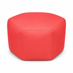 Pentagon Bean Bag Ottoman – Blue & Pink | Soft Multipurpose Footrest & Stool