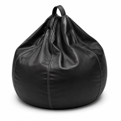 Puffy Leather Bean Bag – Black, Brown & Red | Premium Faux Leather Lounge Chair