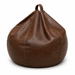 Puffy Leather Bean Bag – Black, Brown & Red | Premium Faux Leather Lounge Chair