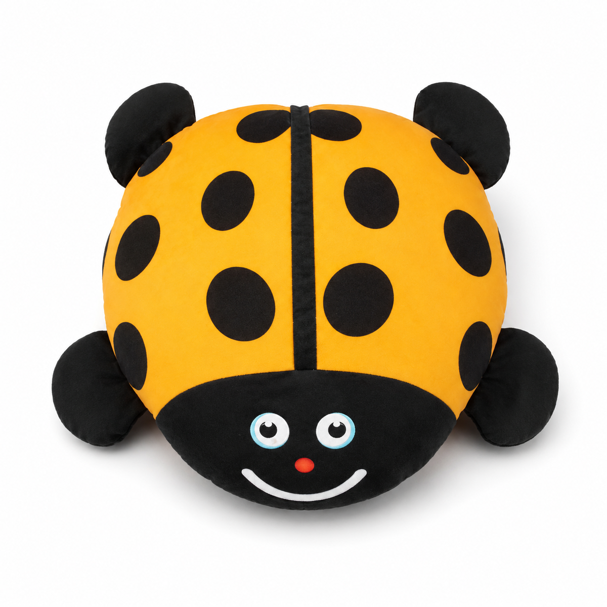 Ladybug Bean Cushion Orange – Cute Animal Shaped Kids Floor Cushion for Bedroom, Playroom & Nursery Décor