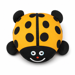Ladybug Bean Cushion Orange – Cute Animal Shaped Kids Floor Cushion for Bedroom, Playroom & Nursery Décor