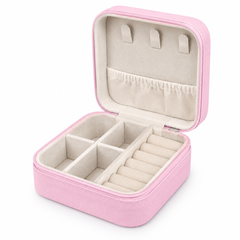 Mini Artificial Leather Jewelry Organizer –Pink